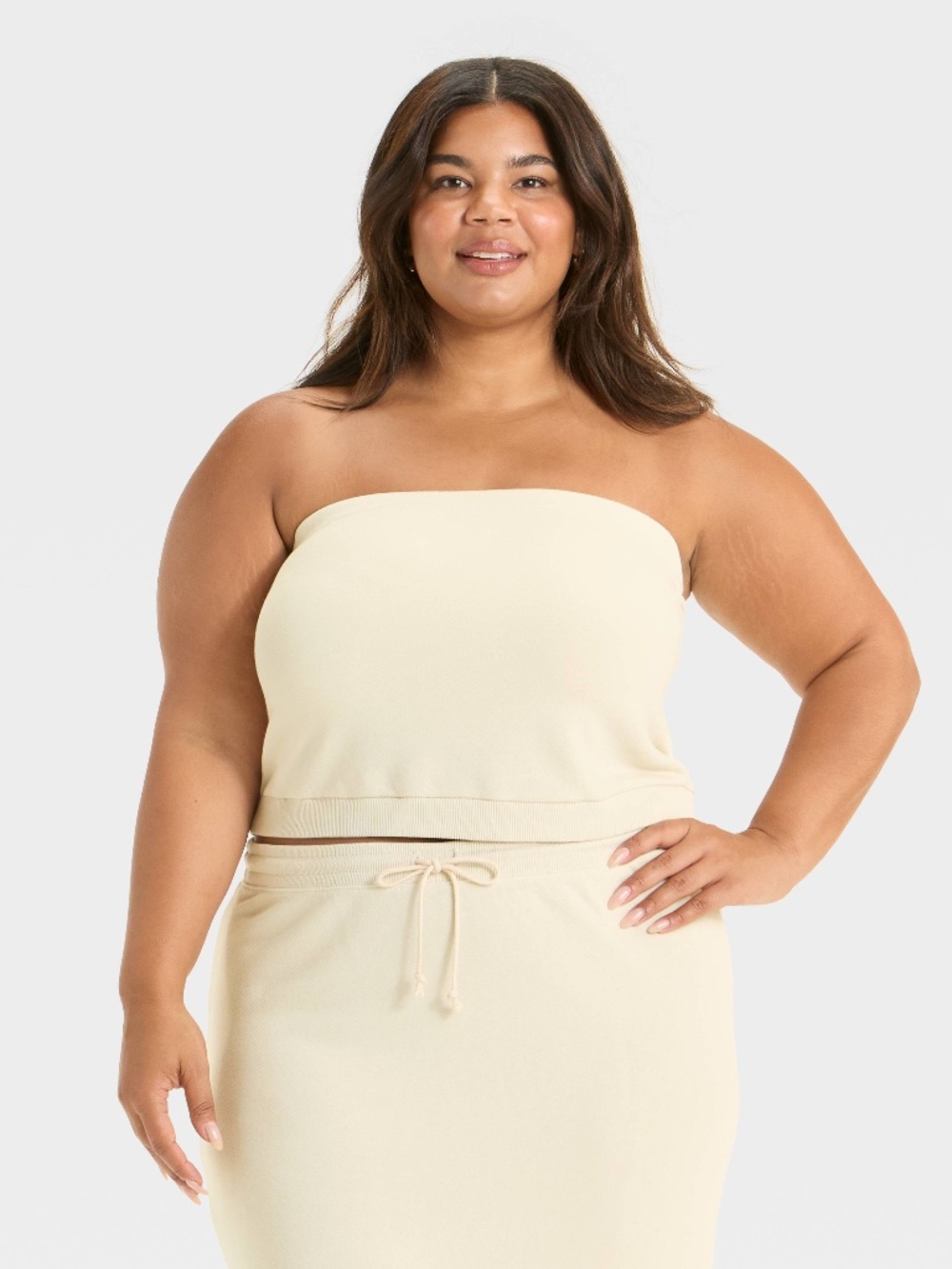 Universal Thread Leisure Studio French Terry Tube Top - Tan XXL
